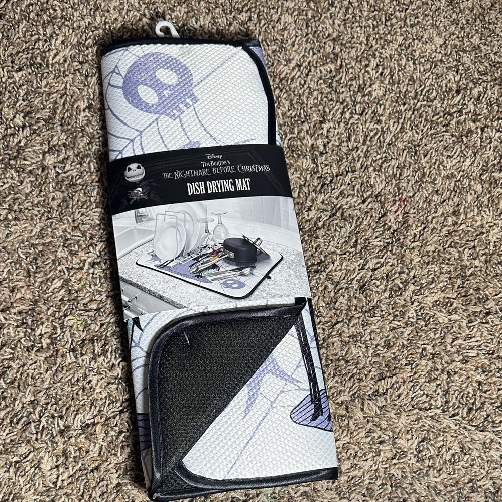 Disney Nightmare Before Christmas Black and White Dish Mat